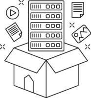 almacenamiento datos icono símbolo imagen para base de datos ilustración vector