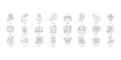 Price icons set. Set of editable stroke icons.Set of Price vector