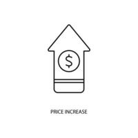 price increase concept line icon. Simple element illustration. price increase concept outline symbol design. vector