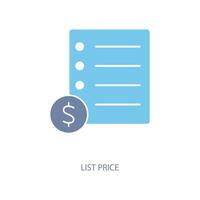 lista precio concepto línea icono. sencillo elemento ilustración. lista precio concepto contorno símbolo diseño. vector