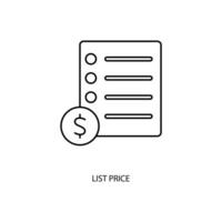 list price concept line icon. Simple element illustration. list price concept outline symbol design. vector