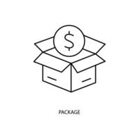 package concept line icon. Simple element illustration. package concept outline symbol design. vector