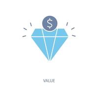 value concept line icon. Simple element illustration. value concept outline symbol design. vector