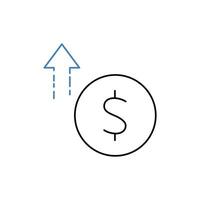 high price concept line icon. Simple element illustration. high price concept outline symbol design. vector