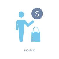 shopping concept line icon. Simple element illustration. shopping concept outline symbol design. vector