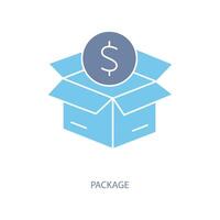 package concept line icon. Simple element illustration. package concept outline symbol design. vector