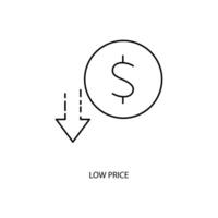 low price concept line icon. Simple element illustration. low price concept outline symbol design. vector