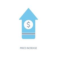 price increase concept line icon. Simple element illustration. price increase concept outline symbol design. vector