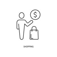 shopping concept line icon. Simple element illustration. shopping concept outline symbol design. vector