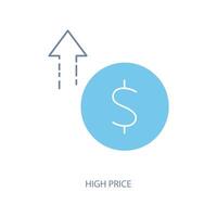 high price concept line icon. Simple element illustration. high price concept outline symbol design. vector