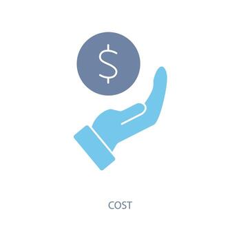 cost concept line icon. Simple element illustration. cost concept outline symbol design. vector