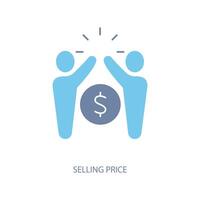 selling price concept line icon. Simple element illustration. selling price concept outline symbol design. vector