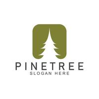 simple pine or fir tree logo pine house evergreen.for pine forest adventurers camping nature badges and business. vector