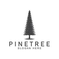 simple pine or fir tree logo pine house evergreen.for pine forest adventurers camping nature badges and business. vector