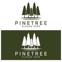 sencillo pino o abeto árbol logo pino casa evergreen.para pino bosque aventureros cámping naturaleza insignias y negocio. vector