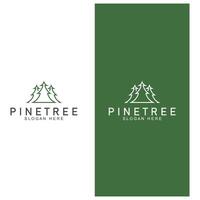 simple pine or fir tree logo pine house evergreen.for pine forest adventurers camping nature badges and business. vector