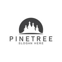 simple pine or fir tree logo pine house evergreen.for pine forest adventurers camping nature badges and business. vector