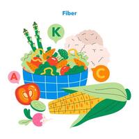 Healthy Snacking. Flat Illustration vector