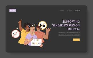 Supporting Gender Expression Freedom concept. vector