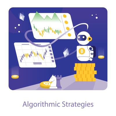 Trading and Crypto Bot concept. Flat illustration.