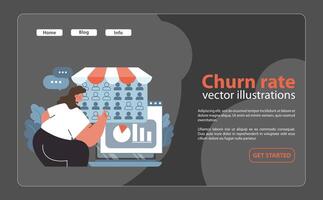 Churn rate analytics concept. Flat illustration vector