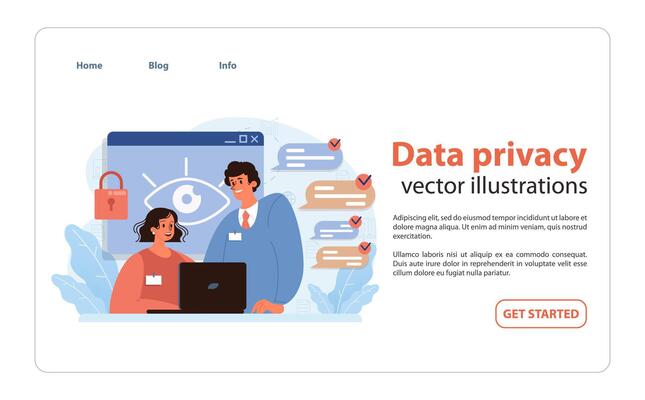 Data privacy concept. Flat illustration
