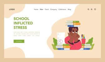 School inflicted stress concept. Flat illustration vector