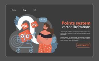 Points system concept. Flat illustration vector