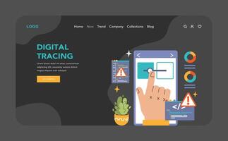 Software testing web banner or landing page dark or night mode. vector