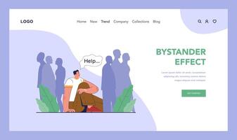 Bullying web banner or landing page. Bystander ignored a victim vector