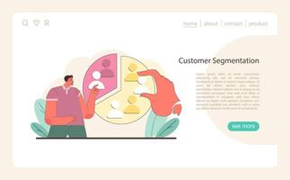 Customer Segmentation concept. A vibrant portrayal of market segmentation. vector