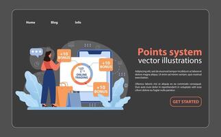 Points system concept. Flat illustration. vector