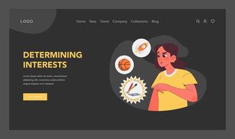 Determining interests concept. Flat illustration vector