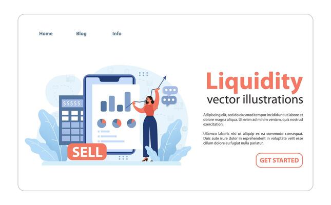 Liquidity concept. Flat illustration
