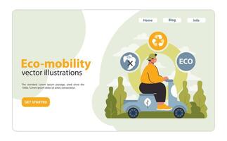 Eco-mobility concept. Flat illustration vector