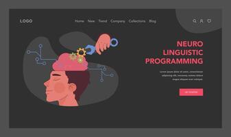 Neuro-linguistic programming exploration. Flat illustration vector