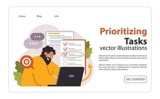 Prioritizing tasks concept. Flat illustration vector