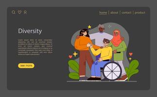 Diversity concept. A tapestry of cultural, ethnic, and physical uniqueness. vector