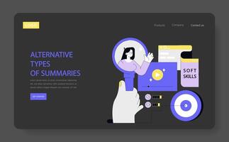 Alternative types summaries. Flat Illustration vector