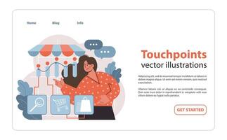 Touchpoints concept. A visual mapping of customer interaction points. vector