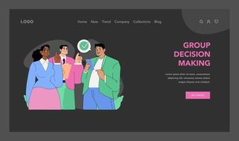 Group decision making concept. Flat illustration vector