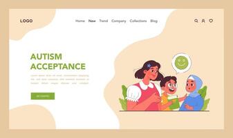 Neurodiversity web banner or landing page. Cognitive development vector