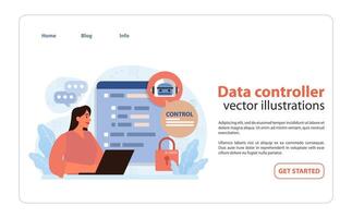 Data controller concept. Flat illustration vector