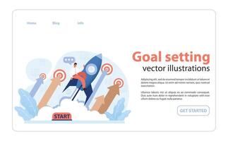 Goal setting concept. Flat illustration. vector