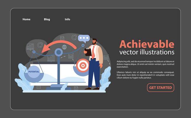 Achievable goals showcased. Flat illustration
