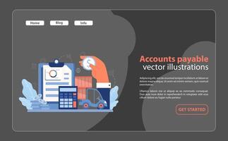 Management of accounts payable process. vector