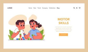 Cognitive skill web banner or landing page. Human cognitive function vector