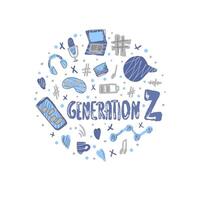 Generation z poster. concept illustration. vector