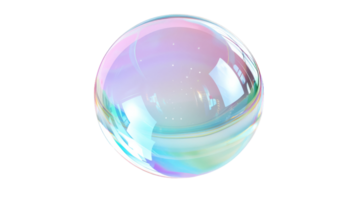 Isolated 3D Crystal Glass Bubble on Transparent Background, Format png