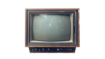 retro gammal tv på transparent bakgrund, formatera png